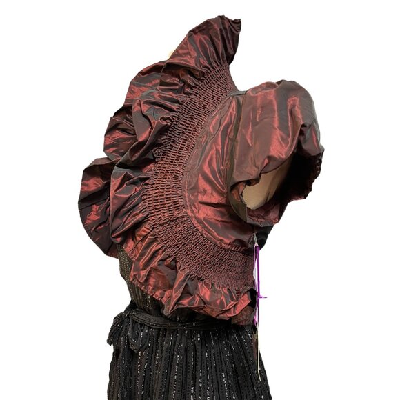 Burgundy red and black two tone jacket - Picture 2 of 9